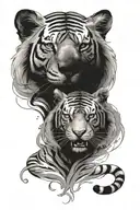 Buddhism tiger tattoo design idea