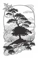 acacia tree tattoo design idea
