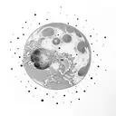 Moon japanese style tattoo design idea
