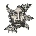 jesus crying eyes tattoo design idea