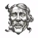 jesus crying eyes tattoo design idea