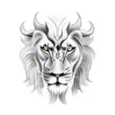 lion and devil tattoo design idea