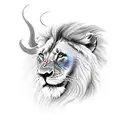 lion and devil tattoo design idea