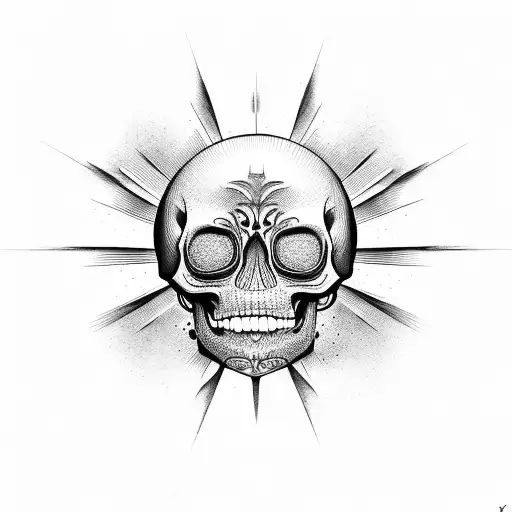 argentina sun skull  tattoo design idea