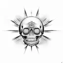 argentina sun skull  tattoo design idea