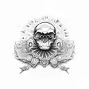 argentina sun skull  tattoo design idea
