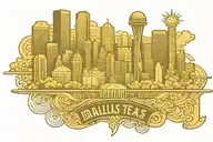 Dallas Texas skyline tattoo design idea