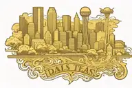 Dallas Texas skyline tattoo design idea