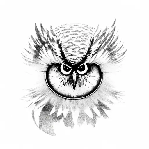 Owl, Eye, Moon tattoo design idea