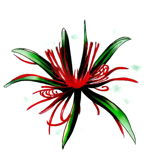 Spider Red Lily  tattoo design idea