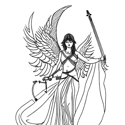 A minimalist tattoo of Taylor Swift as a Greek goddess tattoo design idea