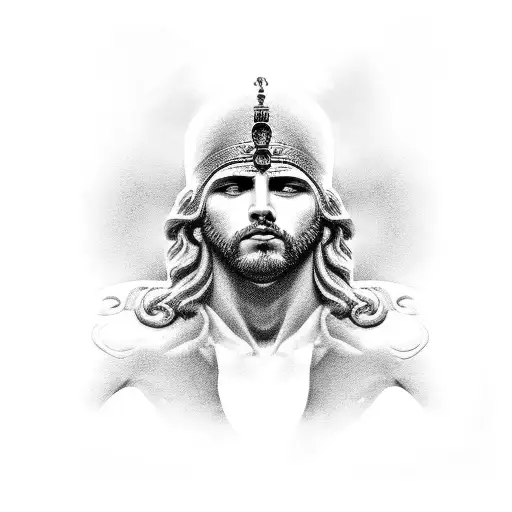 head of adonis greek god tattoo design idea