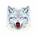white wolf bite at black wolf's neck and hold it on the ground tattoo design idea