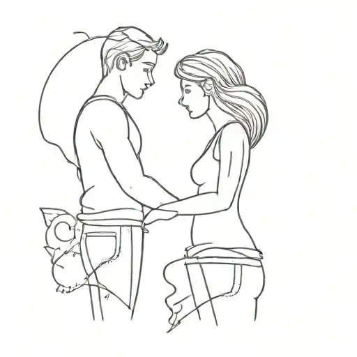 Matching for couple tattoo design idea