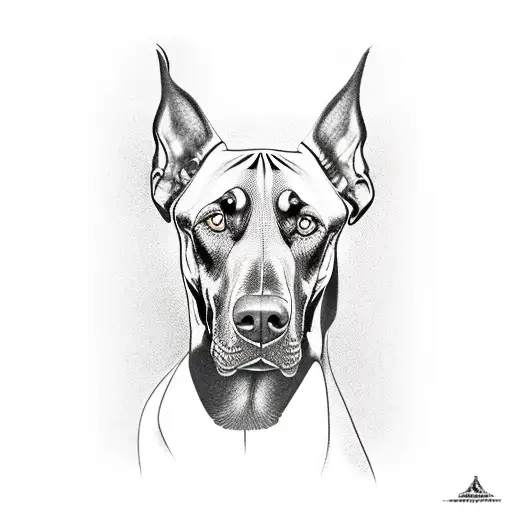 doberman de tres cabezas tattoo design idea