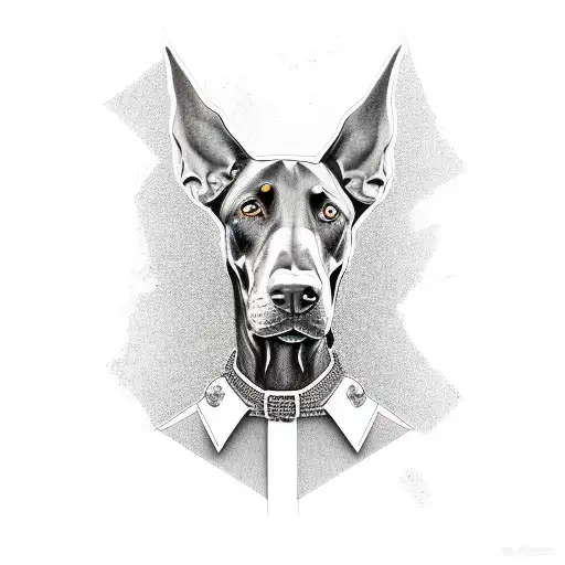 doberman de tres cabezas tattoo design idea