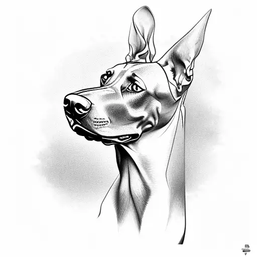 doberman de tres cabezas tattoo design idea