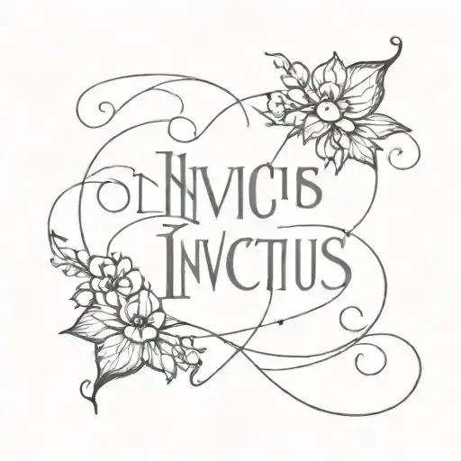 Invictus text   tattoo design idea