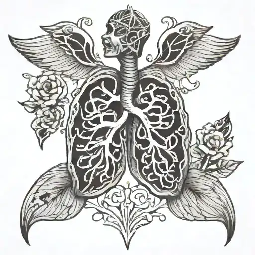Yahweh in the shape of lungs tattoo design idea