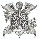 Yahweh in the shape of lungs tattoo design idea