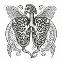 Yahweh in the shape of lungs tattoo design idea