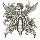 Yahweh in the shape of lungs tattoo design idea