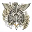 Yahweh in the shape of lungs tattoo design idea