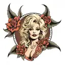 Dolly Parton half sleeve tattoo design idea