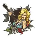Dolly Parton half sleeve tattoo design idea