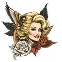 Dolly Parton half sleeve tattoo design idea