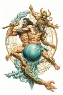 atlas and poseidon tattoo design idea