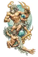 atlas and poseidon tattoo design idea