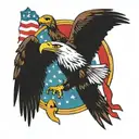 bald eagle flying into the twin towers on top of an american flag with the words freedom and a jet flying by and another tattoo design idea