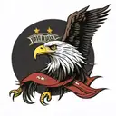 bald eagle flying into the twin towers on top of an american flag with the words freedom and a jet flying by and another tattoo design idea