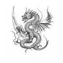 dragon and Phoenix tattoo design idea