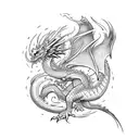 dragon and Phoenix tattoo design idea