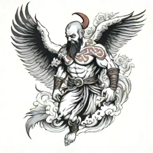 kratos and zeus tattoo design idea