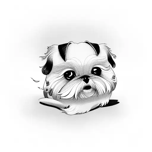 a sushi roll made from shihtzu  tattoo design idea