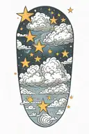 Cloud and Stars tattoo design idea