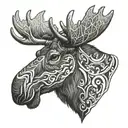moose head mix tattoo design idea