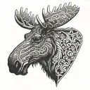 moose head mix tattoo design idea
