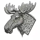 moose head mix tattoo design idea
