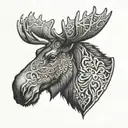 moose head mix tattoo design idea