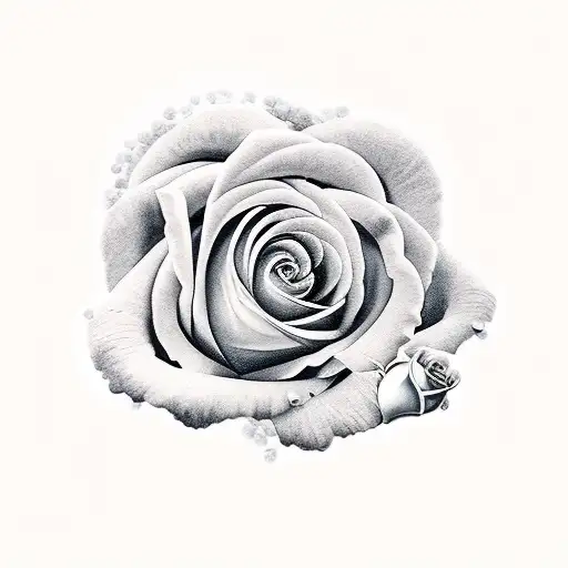 croissant with roses and lion and chef knife tattoo design idea