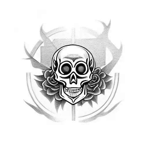 clock gypsy skull tattoo design idea