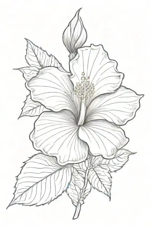 A single hibiscus bloom. the stem is made from the words "Mommy can fix anything" and there are several leaves tattoo design idea