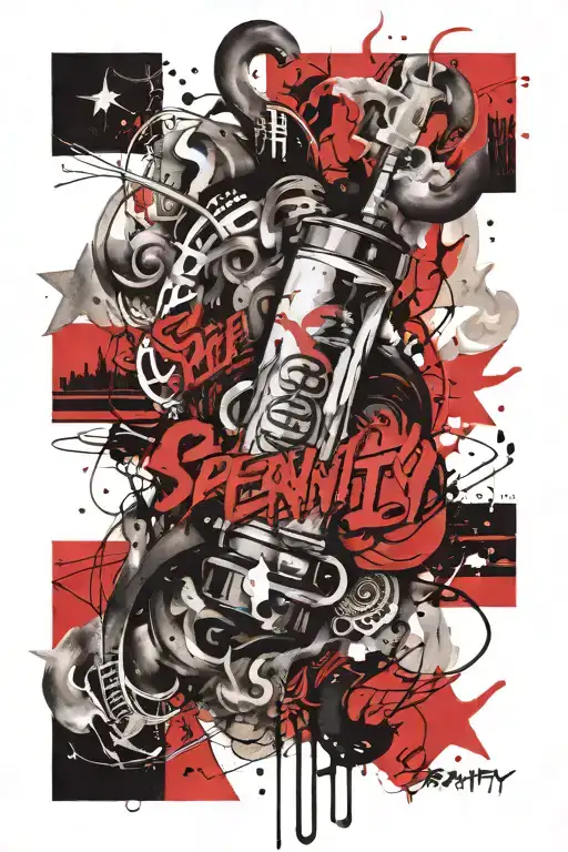 serenity prayer with smoke rising tattoo design idea