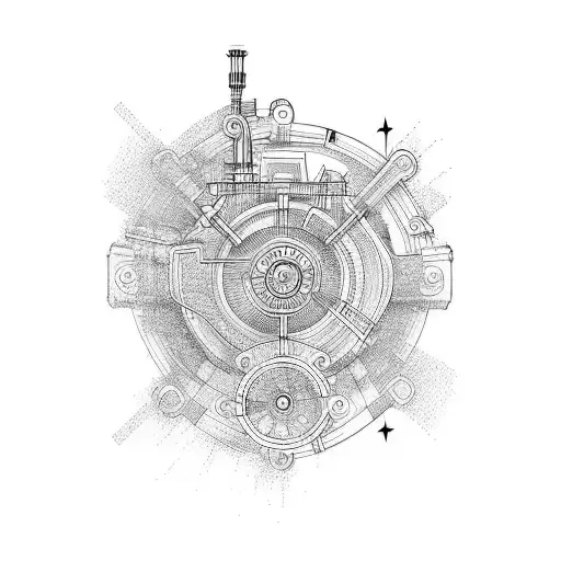 industrial tattoo design idea