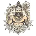 parshuram with parshu tattoo design idea