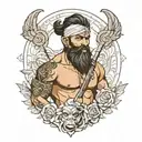 parshuram with parshu tattoo design idea